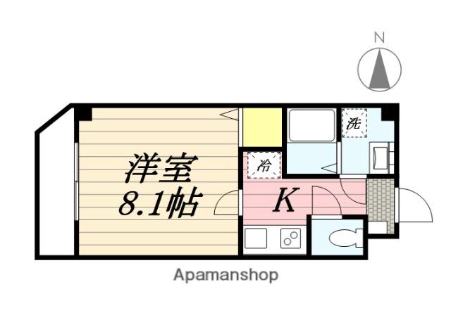 京成電鉄本線 京成大久保駅 徒歩9分 3階建 築3年(1K/2階)の間取り写真