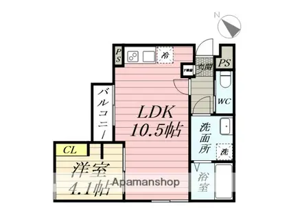 コンフォート天台(1LDK/3階)の間取り写真