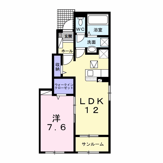 コンフォールGR Ⅱ(1LDK/1階)の間取り写真