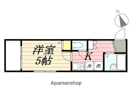 MELDIA新検見川Ⅲ(1K/3階)の間取り写真