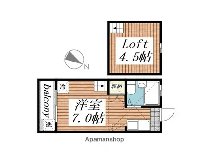 ロフティグレース(ワンルーム/2階)の間取り写真