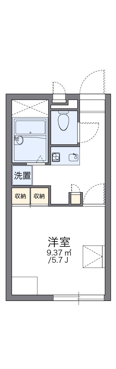 レオパレスブルーメハイム高田Ⅱ(1K/2階)の間取り写真