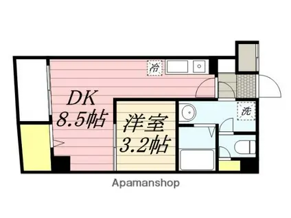 グラントレス松戸(1DK/7階)の間取り写真