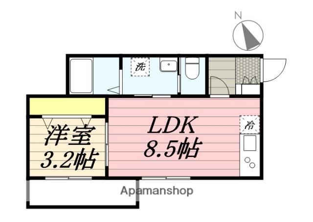AJ北松戸(1LDK/1階)の間取り写真