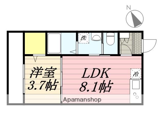 AJ北松戸(1LDK/1階)の間取り写真