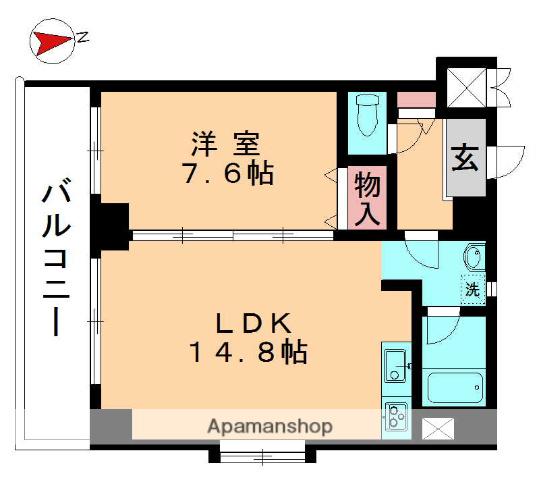 JKタワー千葉登戸(1LDK/6階)の間取り写真