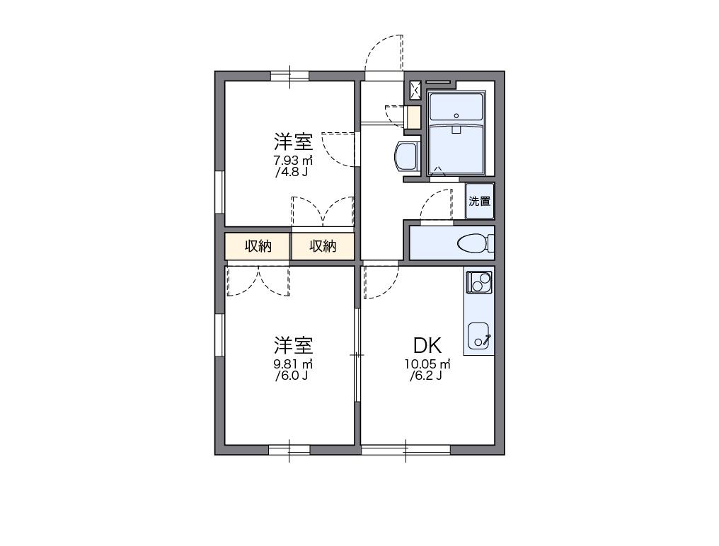 レオパレス中台 1階階 間取り