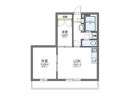 レオパレス中台(1SLDK/2階)の間取り写真