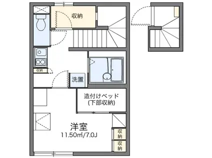 レオパレスソレーユ(1K/2階)の間取り写真