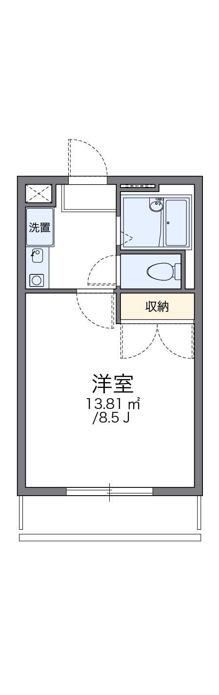 レオパレスサナロB(1K/2階)の間取り写真