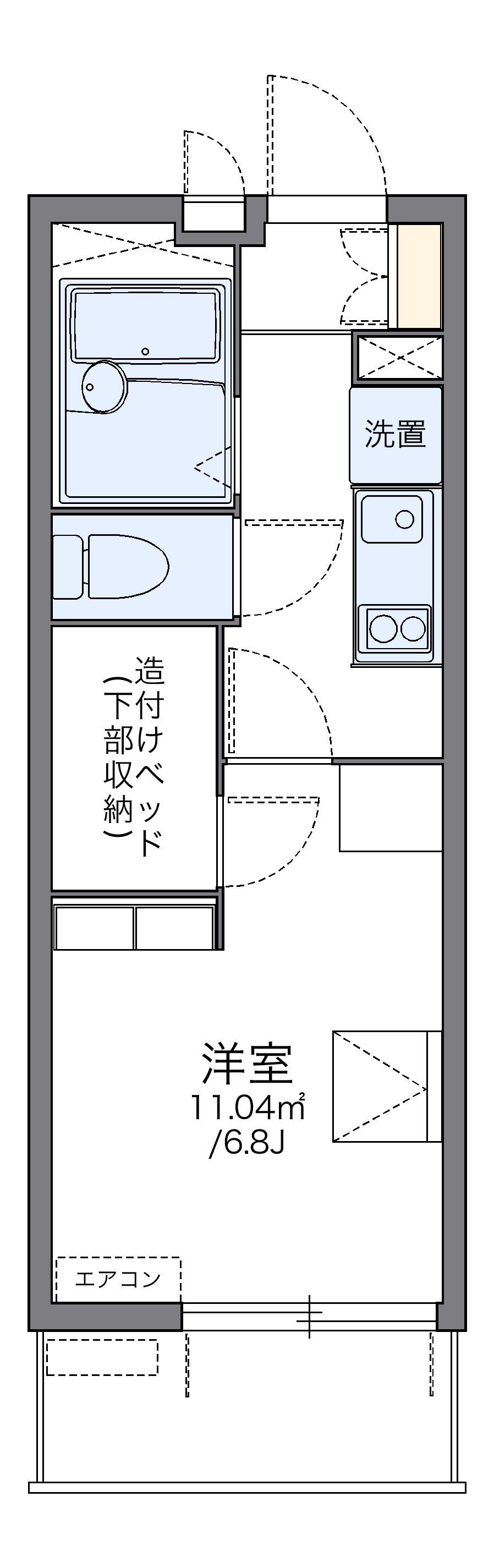 レオパレスモンサンミッシェル 1階階 間取り