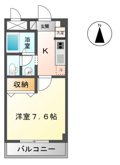 パールハイツ蘇我Ⅱ(1K/2階)の間取り写真