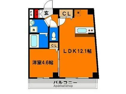 MAXIMAS 1(1LDK/4階)の間取り写真