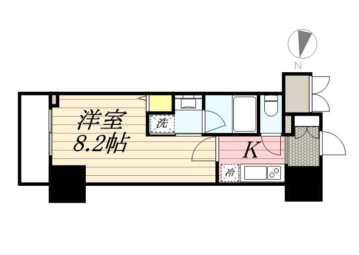 ロイジェントパークス千葉中央(1K/14階)の間取り写真