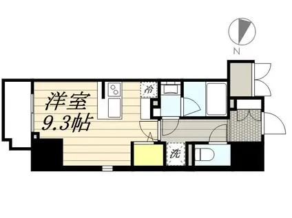 ロイジェントパークス千葉中央(ワンルーム/14階)の間取り写真