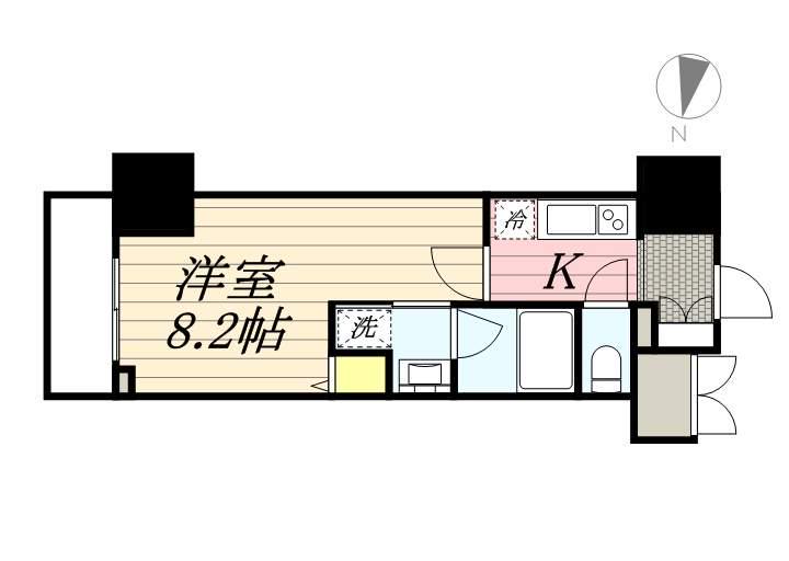 ロイジェントパークス千葉中央(1K/3階)の間取り写真