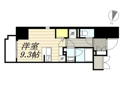 ロイジェントパークス千葉中央(ワンルーム/6階)の間取り写真