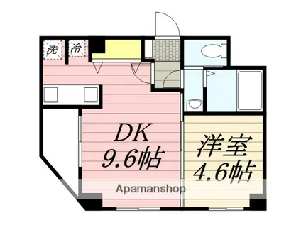 VICTORIAN COURT 神明町(1DK/3階)の間取り写真