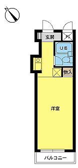 スカイコート千葉(ワンルーム/3階)の間取り写真