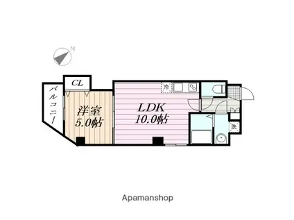 カイテキースⅢ(1LDK/2階)の間取り写真