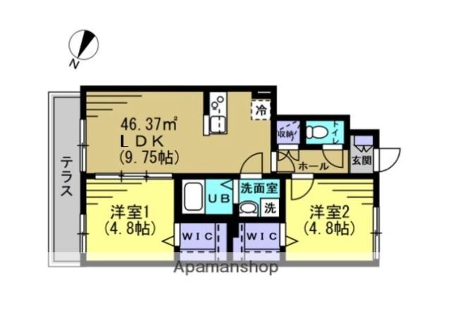 メゾン雅Ⅱ(2DK/1階)の間取り写真