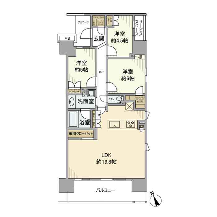 デュオヒルズちはら台駅前 6階階 間取り