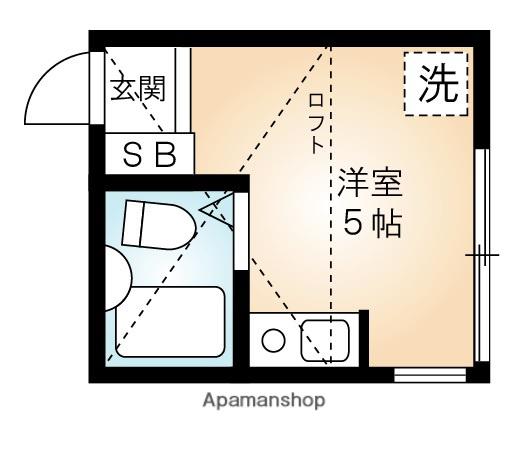 フラワーヒル(ワンルーム/1階)の間取り写真