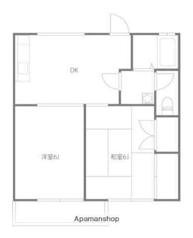 ゴールドハイツ(2DK/2階)の間取り写真