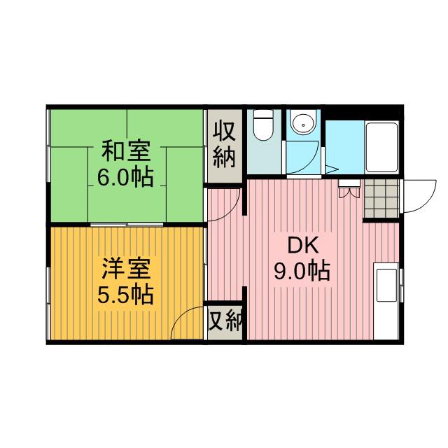 ヴェルドミールⅠ番館(2DK/1階)の間取り写真