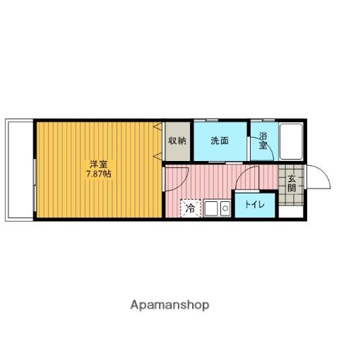 クレストヒル(1K/1階)の間取り写真