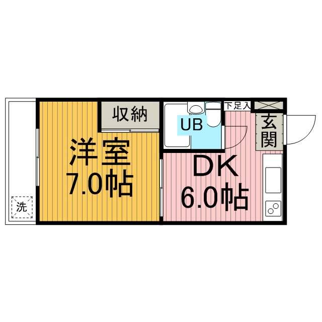 メゾン足立(1DK/3階)の間取り写真