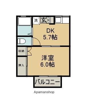 ジェイハイム金井(1DK/2階)の間取り写真