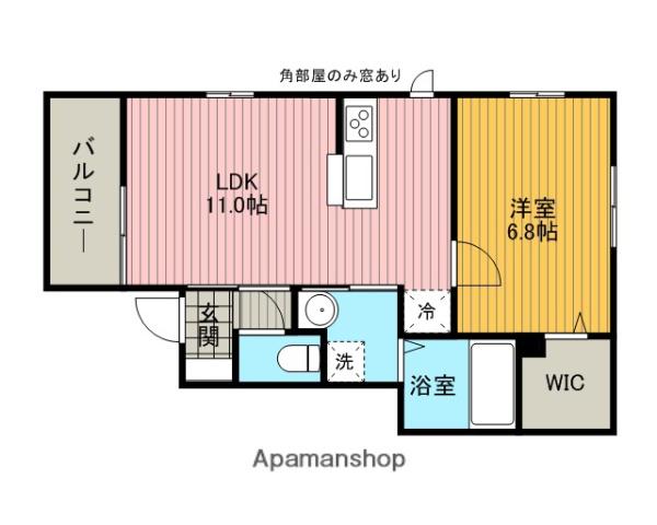 ベルテA(1LDK/1階)の間取り写真