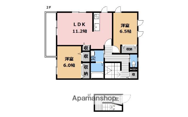 エスパシオ南棟(2LDK/2階)の間取り写真
