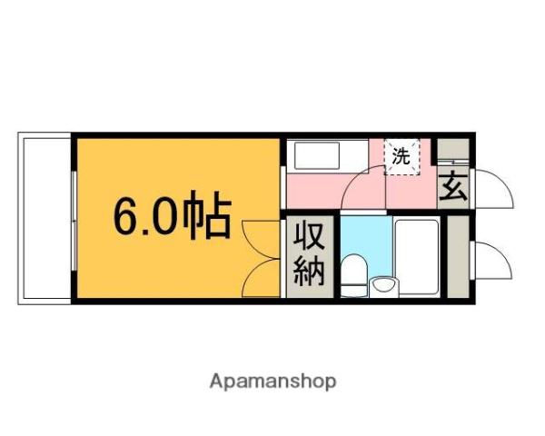 ホワイト・セゾン(1K/2階)の間取り写真