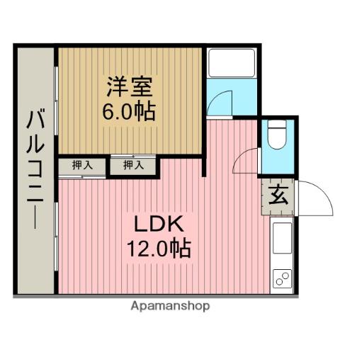 サンレジデンス(1LDK/3階)の間取り写真