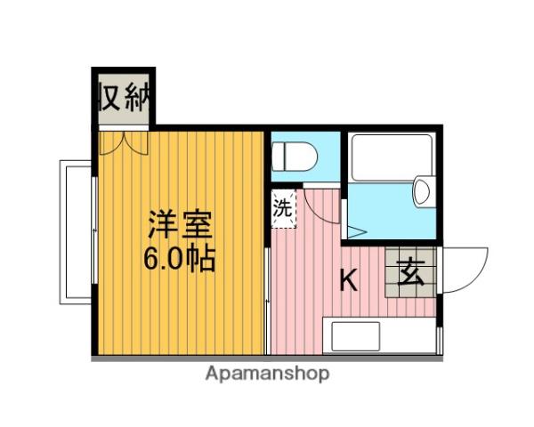 ヴィラ玉川学園(1K/2階)の間取り写真