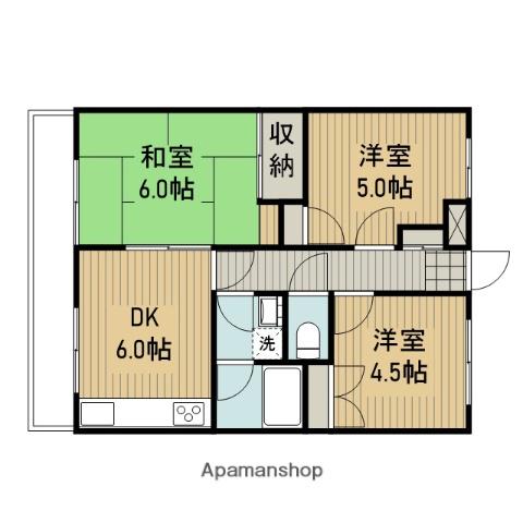 エクセルハイツヤマネⅡ(3DK/1階)の間取り写真