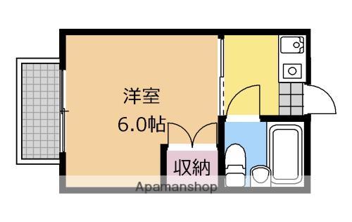 カーサ橋本(1K/2階)の間取り写真