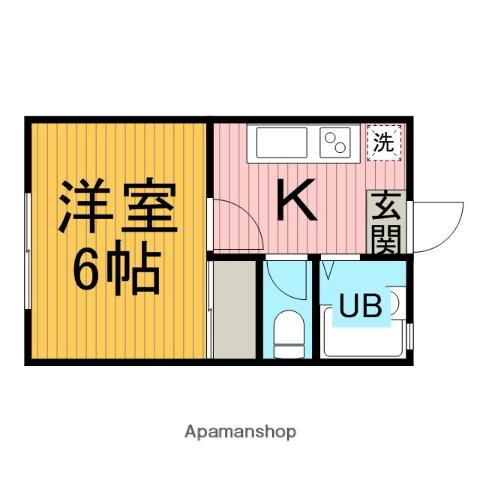 ハイツバンブーⅡ(1K/1階)の間取り写真