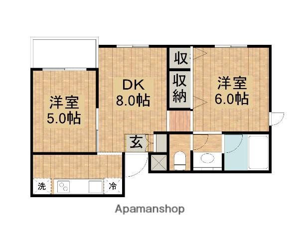カロディカーサ相模大野(2DK/1階)の間取り写真