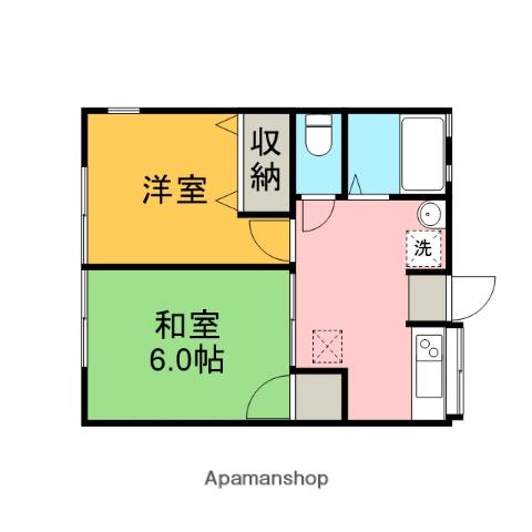 ドミールさがみ(2DK/1階)の間取り写真