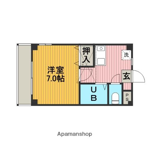 エバーグレーズ(1K/3階)の間取り写真