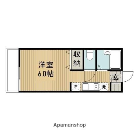 ニューパレス北里Ⅱ(ワンルーム/1階)の間取り写真