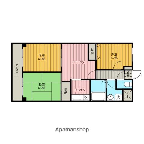 グラスコート町田(3LDK/2階)の間取り写真