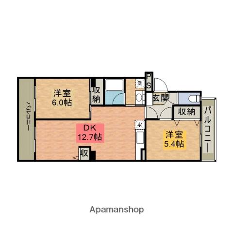 グランドルフ金森(2LDK/1階)の間取り写真