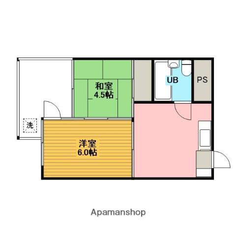 ドムス千代田(2DK/2階)の間取り写真