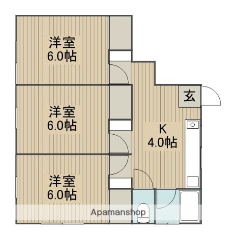河本コーポ(3K/2階)の間取り写真