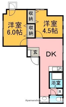 第2中村ビル(2DK/2階)の間取り写真