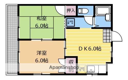 ネオシティー上鶴間(2DK/2階)の間取り写真